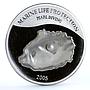 Mariana Islands 5 dollars Marine Life Protection Pearl Diving silver coin 2005