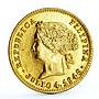 Philippines 2 dollars State Coinage Coat of Arms X# Tn1 gold coin 1946