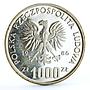 Poland 1000 zlotych Endangered Wildlife Owl Birds Fauna proba silver coin 1986