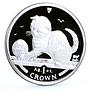 Isle of Man 1 crown Home Pets Scottish Fold Cat Animals proof silver coin 2000