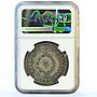 Paraguay 1 peso National Coat Lion NGC AU Details Cleaned silver coin 1889