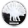 Tuvalu 5 dollars Prehistoric Animals Stegosaurus Dinosaur Fauna silver coin 2002