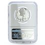 Laos 5000 kip Savang Vatthana Laotian Maiden PF68 NGC silver coin 1975