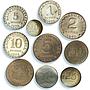 Indonesia set of 10 coins State Coinage Coat of Arms CuNi coins 1970 - 1979