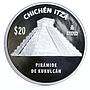 Mexico 20 pesos Chichen Itza El Castillo Kukulcan Pyramid proof silver coin 2007
