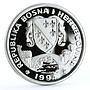 Bosnia and Herzegovina 14 ecu UN Peace Teddy Bear Toy proof silver coin 1994