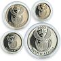 South Africa set 4 coins Wildlife Series The Rhino proof silver coin 2003