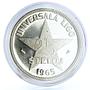 Netherlands 25 steloj Creation of Esperanto Dr Zamenhof proof silver coin 1965