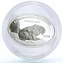 Mongolia 500 togrog Endangered Wildlife Black Panther Cat Fauna silver coin 2005