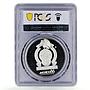 Mexico Football World Cup in Mexico Trophey SP66 PCGS silver medal coin 1986