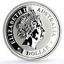 Australia 1 dollar Lunar Calendar I Year of the Dragon gilded silver coin 2000