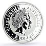 Australia 1 dollar Lunar Calendar I Year of the Rooster gilded silver coin 2005