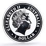 Australia 1 dollar Lunar Calendar I Year of the Rooster gilded silver coin 2005