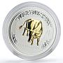 Australia 1 dollar Lunar Calendar I Year of the Ox gilded silver coin 2009