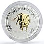 Australia 1 dollar Lunar Calendar I Year of the Ox gilded silver coin 2009