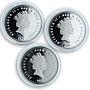 Niue set of 3 coins 2 dollars Russian seasons in Paris ballet silver coins 2009