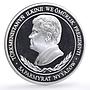 Turkmenistan 500 manat 61th Birth of President Nyyazow State Emblem Ag coin 2001