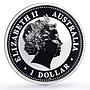 Australia 1 dollar Lunar Calendar I Year of the Snake gilded silver coin 2001