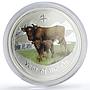 Australia 1 dollar Lunar Calendar series II Year of the Ox colored Ag coin 2009