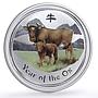 Australia 1 dollar Lunar Calendar series II Year of the Ox colored Ag coin 2009