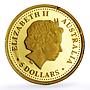 Australia 5 dollars Discovers Dingo Dog Animals Fauna proof gold coin 2008