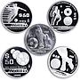 Mexico set of 15 coins Football World Cup 1986 silver coins 1985 - 1986