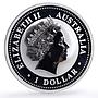 Australia 1 dollar Australian Kookaburra Birds Fauna gilded silver coin 2006