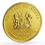 Kenya 50 shillings 50th Anniversary of Independence gilded NiBrass coin 2013