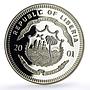 Liberia 20 dollars Trains Railway Locomotive Union Pacific 119 silver coin 2001