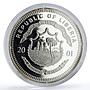 Liberia 20 dollars Trains Railway Locomotive Alcos Bo Bo silver coin 2001