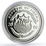 Liberia 20 dollars Trains Railway Locomotive PLM Pacific silver coin 2002