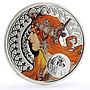 Niue 1 dollar Alphonse Mucha Zodiac Signs series Aries colored silver coin 2011