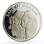 Uganda 20000 shillings 40 Years Central Bank Gorillas Fauna proof CuNi coin 2006