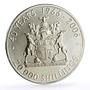 Uganda 20000 shillings 40 Years Central Bank Gorillas Fauna proof CuNi coin 2006