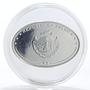 Palau $5 Secret between Autumn Leaves Oval Shaped Silver Coin 2008