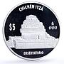 Mexico 5 pesos Chichen Itza Observation Building Architecture silver coin 2012