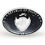 Palau $5 Secret between Autumn Leaves Oval Shaped Silver Coin 2008