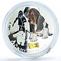 Fiji 2 dollars Home Pets Basset Hound Dog Animals colored silver coin 2013