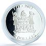 Fiji 2 dollars Home Pets Basset Hound Dog Animals colored silver coin 2013