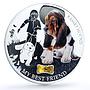 Fiji 2 dollars Home Pets Basset Hound Dog Animals colored silver coin 2013