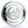 Laos 2000 kip Lunar Calendar Year of the Rabbit proof gilded silver coin 2011