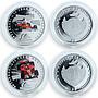 Palau 2 dollars 6 coins Set Ferrari 60th Anniversary Formula, F1 Racing 2007