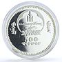 Mongolia 500 togrog St Moritz Olympic Games Skier Sports proof silver coin 2006