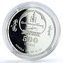 Mongolia 500 togrog Vancouver Olympic Games Ski Jumping proof silver coin 2005