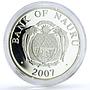 Nauru 10 dollars Trains Railways Hindenburgdamm Locomotive silver coin 2007