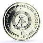 Germany DDR 5 mark Trains Railways Saxonia Steam Locomotive NiBrass coin 1988