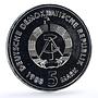 Germany DDR 5 mark Trains Railways Saxonia Steam Locomotive NiBrass coin 1988