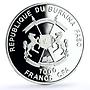 Burkina Faso 1000 francs Trains Railways Abidjan Niger Locomotive Ag coin 2013