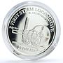 Gambia 20 dalasis Trains Railways 1st Trevithick Steam Locomotive Ag coin 2014