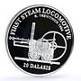 Gambia 20 dalasis Trains Railways 1st Trevithick Steam Locomotive Ag coin 2014